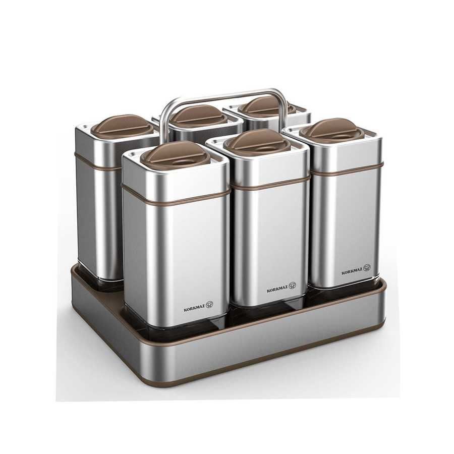 A696-02 - Pots à épices Stora 6 pièces, Satin